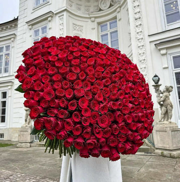 Grand Luxury Bouquet of 300 Deep-Red Roses
